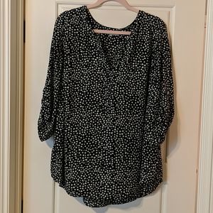 Dia & Co. black rayon print top